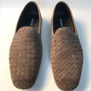 BOTTEGA VENETA ITALIAN BEIGE GENUIN LEATHER CASUAL LOAFERS MEN'S SHOE SIZE 42